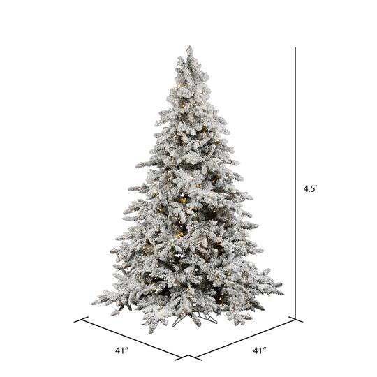 4.5ft. Pre-Lit Flocked Utica Fir Artificial Christmas Tree, Warm White LED Lights